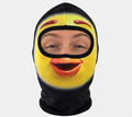 Chick Head Mask: zwarte balaclava met geel kuikengezicht en oranje snavel