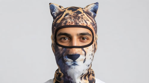 Leopard Spot Mask: balaclava met luipaardprint en oortjes