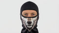 Wolf Pack Mask: zwarte balaclava met grijs-witte wolvensnuit